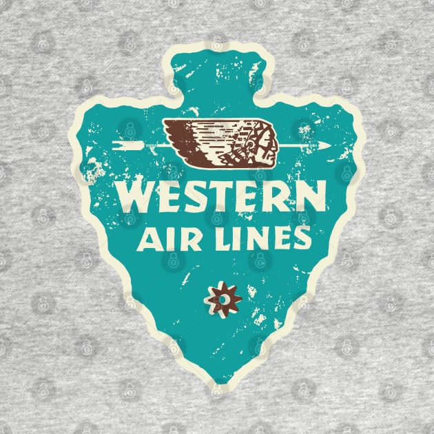 Western Airlines Vintage Label_Blue by BUNNY ROBBER GRPC